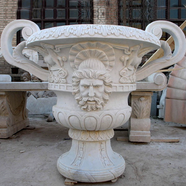 flowerpot statue in marble