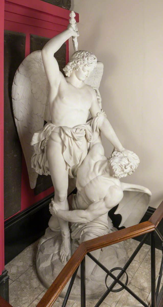 Greek mythology Saint Michael Overcoming Satan statue