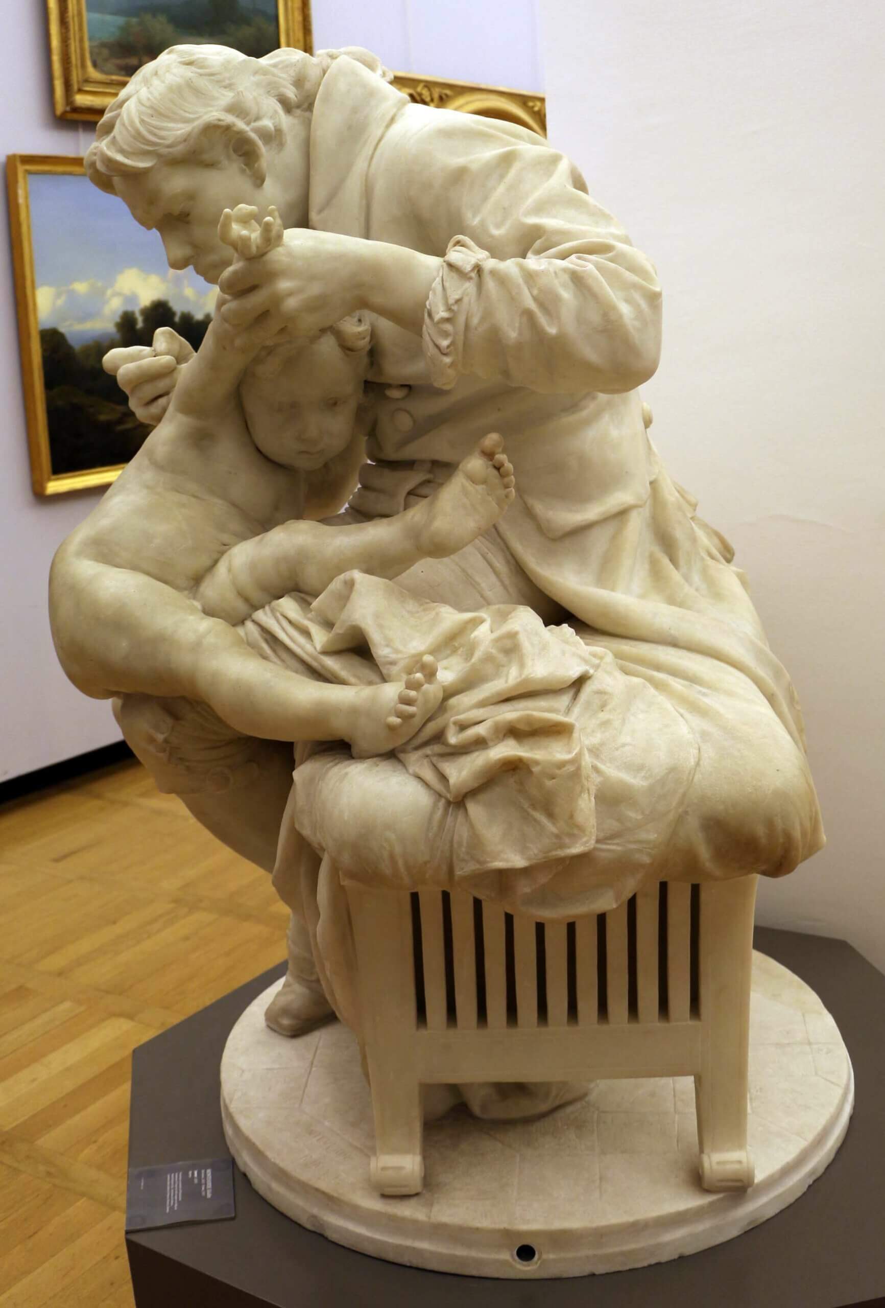 stone marble Jenner statues Inoculating His Son Against